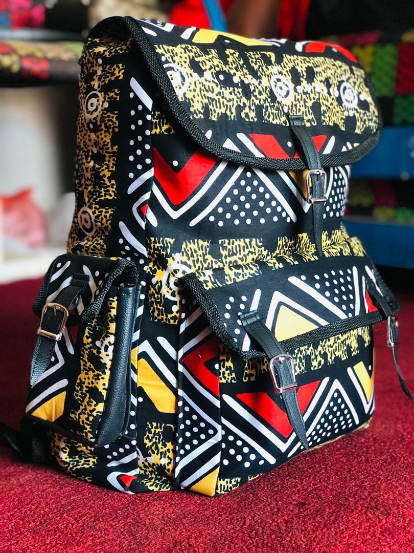 Larger Backpack – White Black