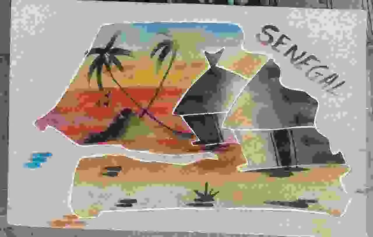Table Sand Card Senegal 48x30cm