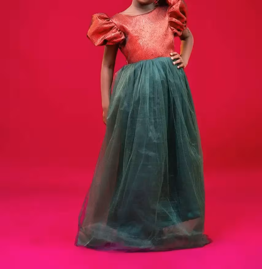 Elegant Tule Brocard Dress