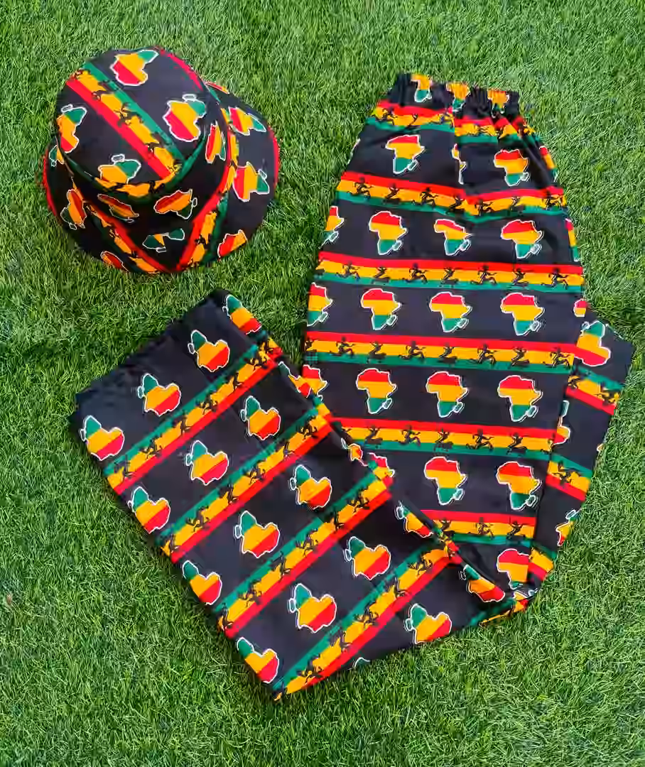 Wax Fabric Pants and Hat Set