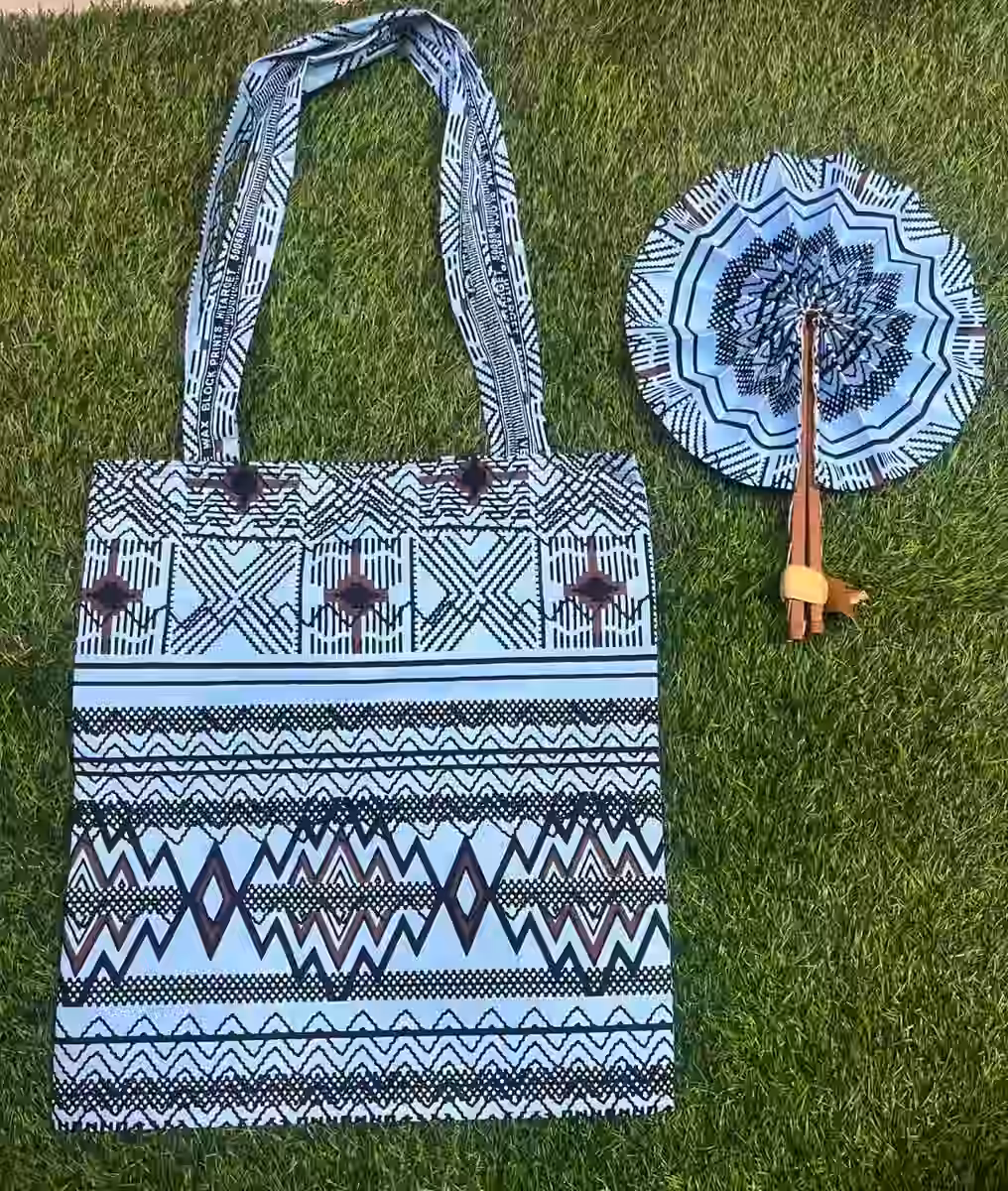 Wax Fabric Bag and Fan Set — vue 5