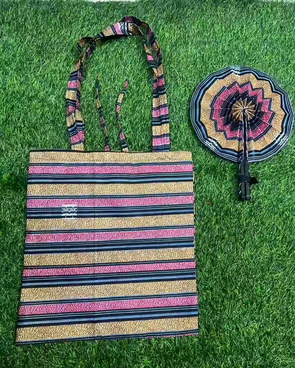 Wax Fabric Bag and Fan Set — vue 6