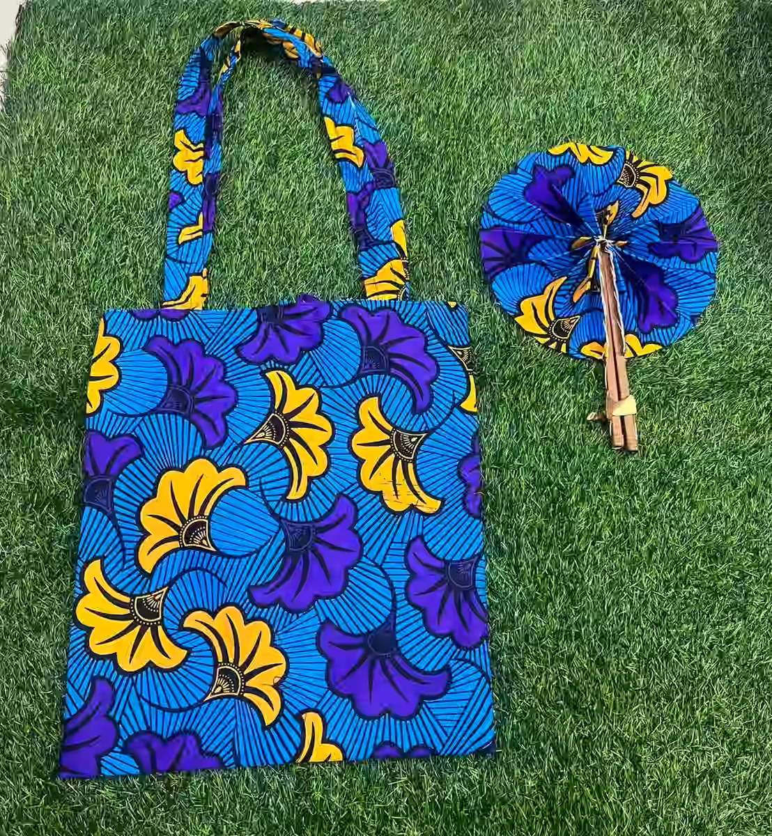 Wax Fabric Bag and Fan Set — vue 8