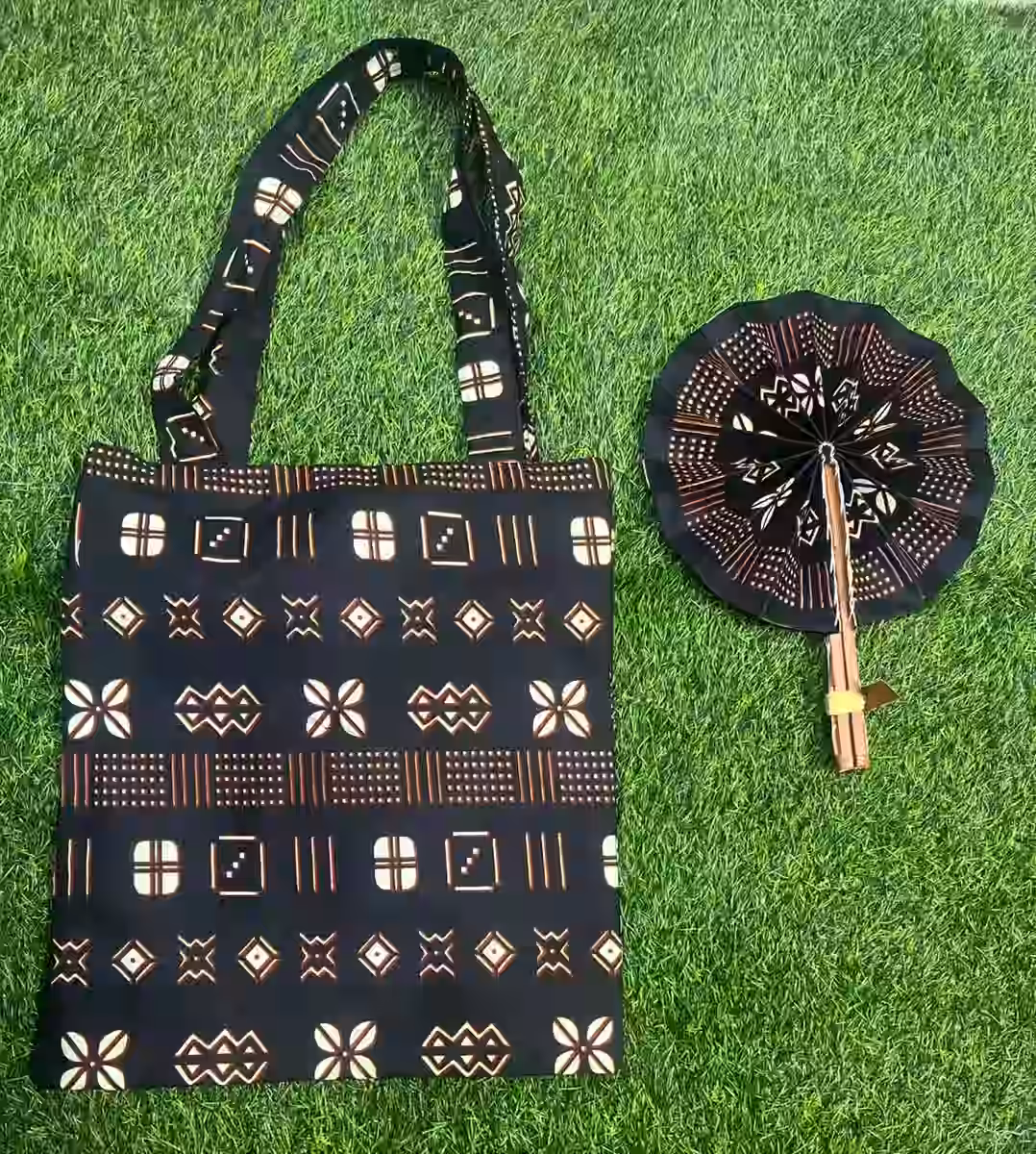 Wax Fabric Bag and Fan Set — vue 10