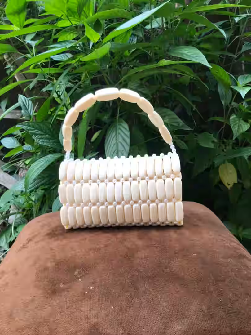 Ivory Beaded Handbag