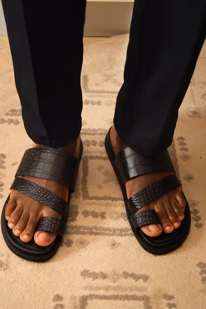 Sandals in Olive Leather — vue 4