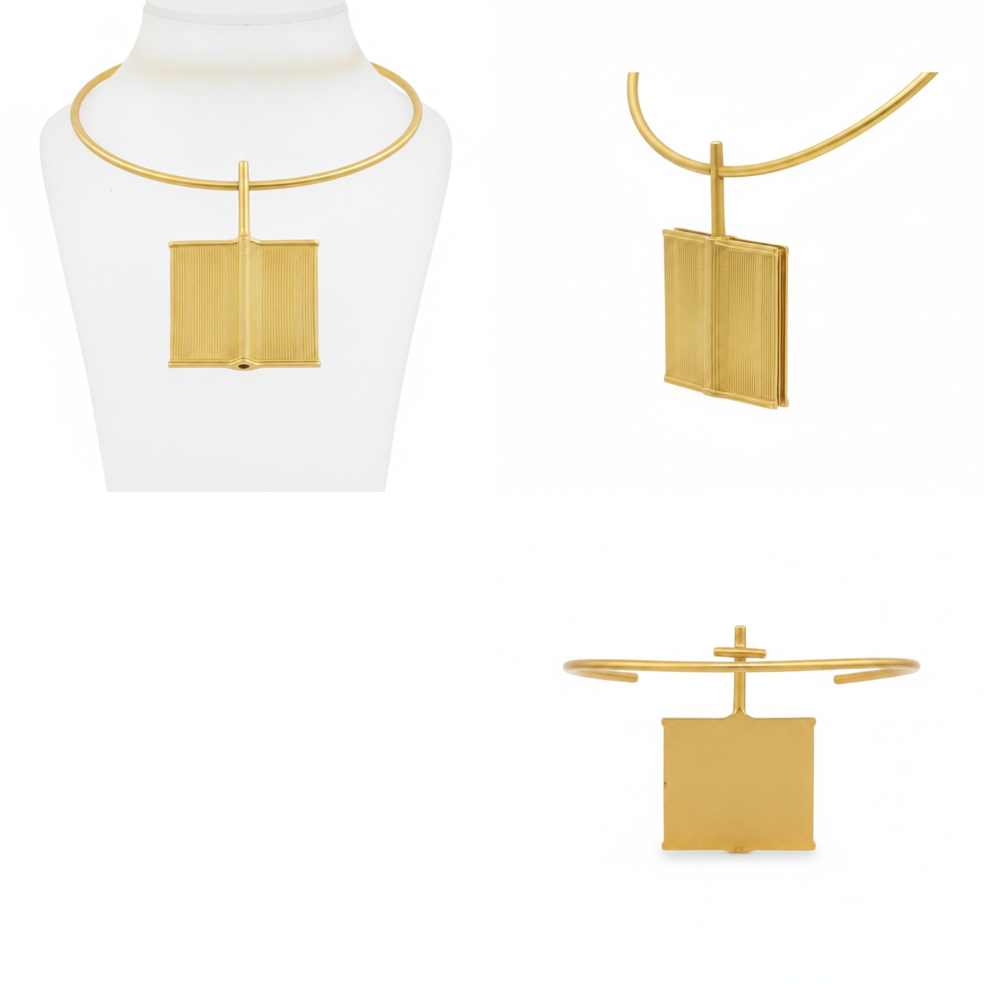 Collier Torque Geometrique Sculptural