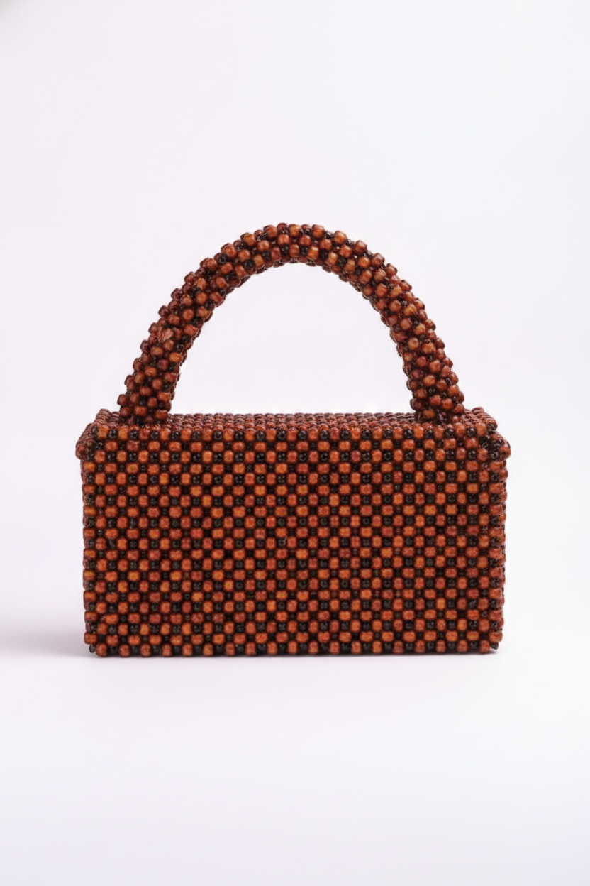 Handmade red and black beaded bag — vue 4