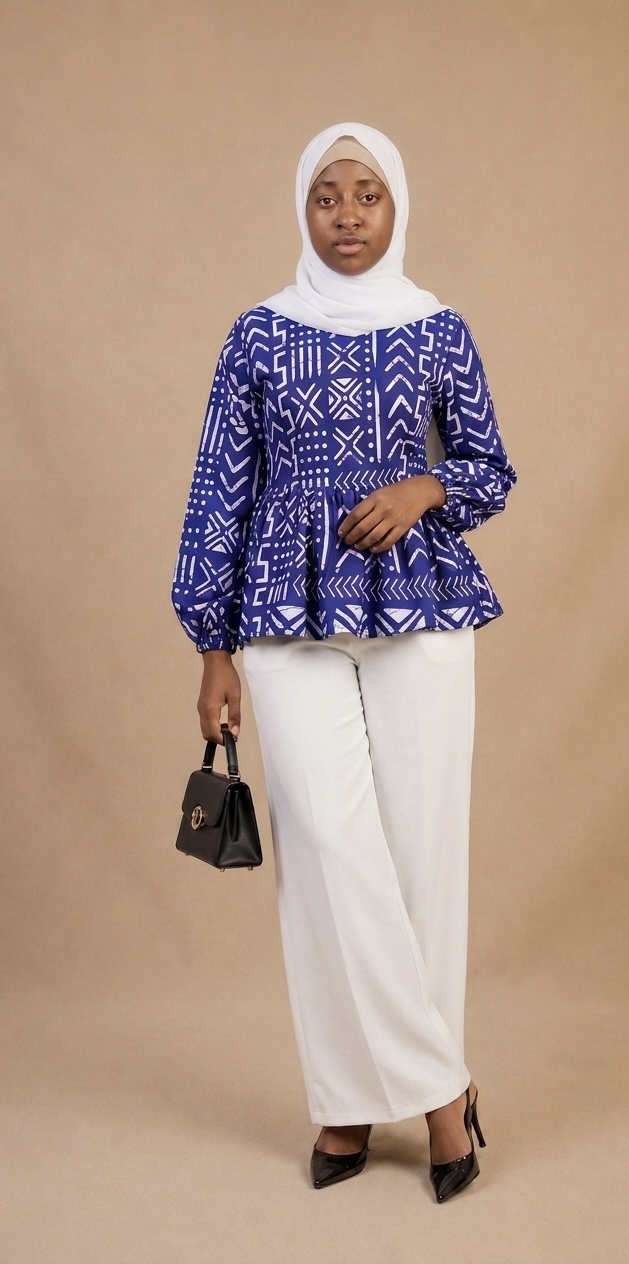 Hani Top &amp; Palazzo Set — Blue Cowrie