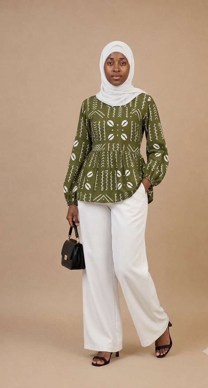 Hani Top &amp; Palazzo Set — Olive
