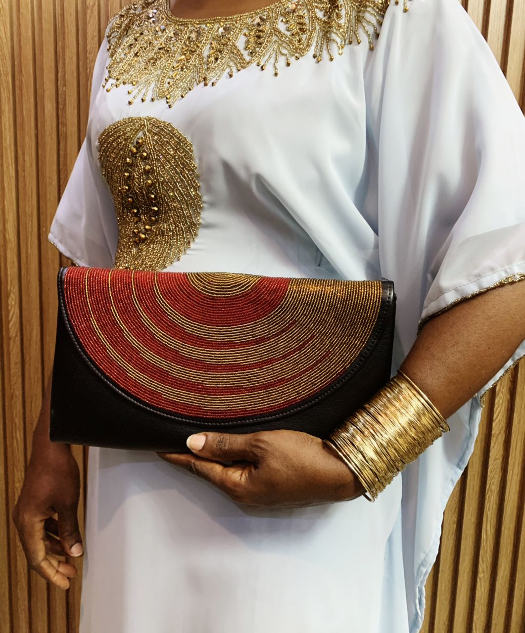 POCHETTE SUPER PREMIUM — Ivoire Cercle Brun