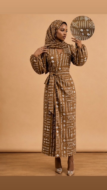 Hani Wrap Dress — Brown Cowrie