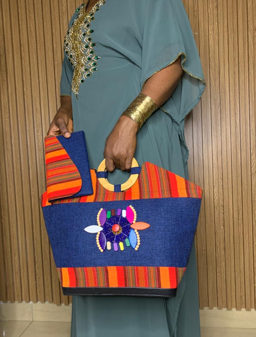 SAC+POCHETTE VIP — Denim & Kente Soleil