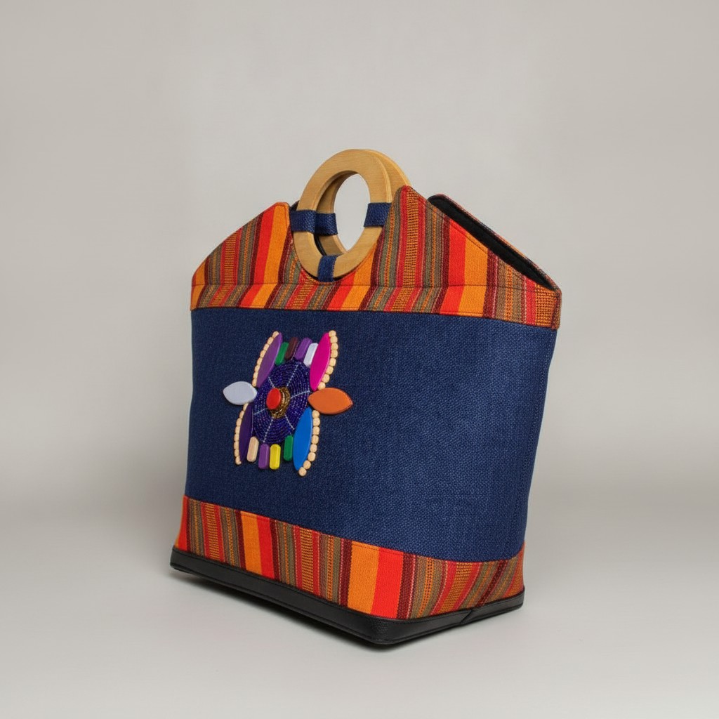 SAC+POCHETTE VIP — Denim &amp; Kente Soleil — vue 3