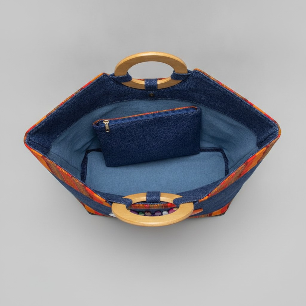 SAC+POCHETTE VIP — Denim &amp; Kente Soleil — vue 5