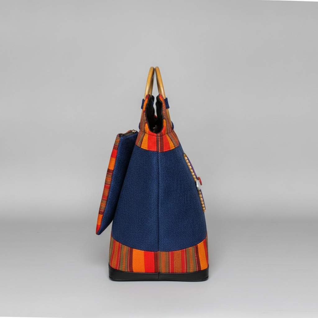 SAC+POCHETTE VIP — Denim &amp; Kente Soleil — vue 4